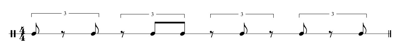 6/8 clave written in 4/4 beat