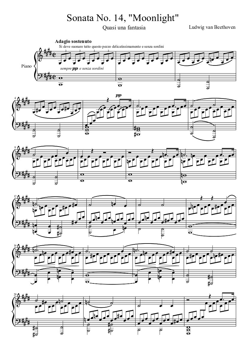 Moonlight Sonata score image